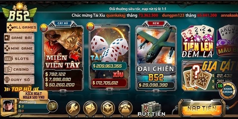 Khám phá các thể loại giải trí tại cổng game b52